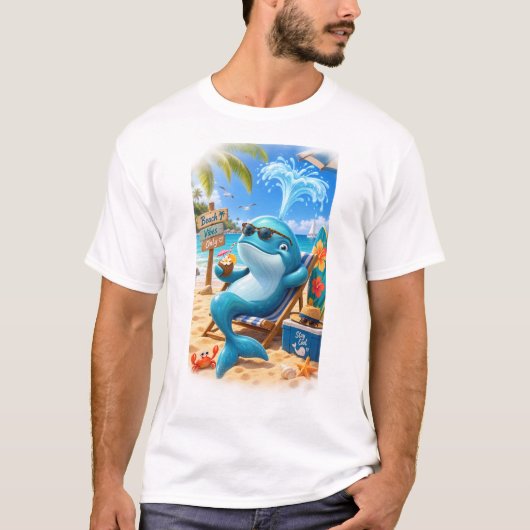 浜辺のクジラ Tシャツ (正面)