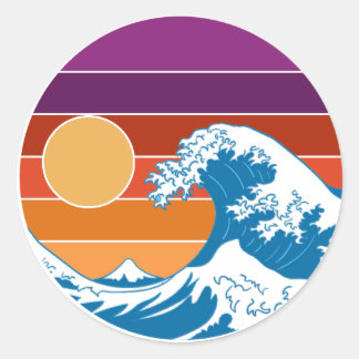 浜辺の波 ラウンドシール