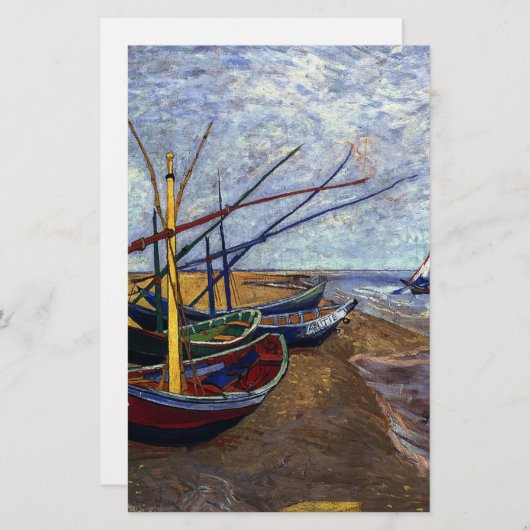 浜辺の漁船 便箋 (正面/裏面)