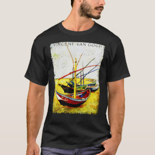 浜辺の漁船Tシャツ ゴッホ アートペイント Tシャツ