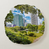 浜離宮庭園を散策 ラウンドクッション (正面)