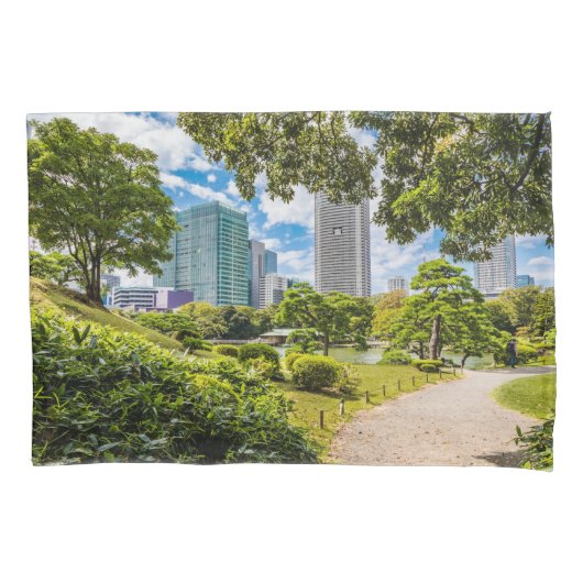 浜離宮庭園を散策 枕カバー (正面)