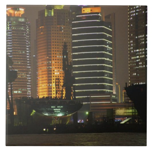 浦東新区の高台夜景 タイル (正面)