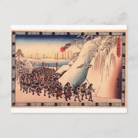 浪人が泉岳寺に入り聖を拝む ポストカード (正面)