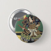 浪人の浮世絵武士 缶バッジ (正面&裏面)
