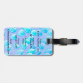 浮いているハート&夢 – 青い風船 ラゲッジタグ (裏面横)