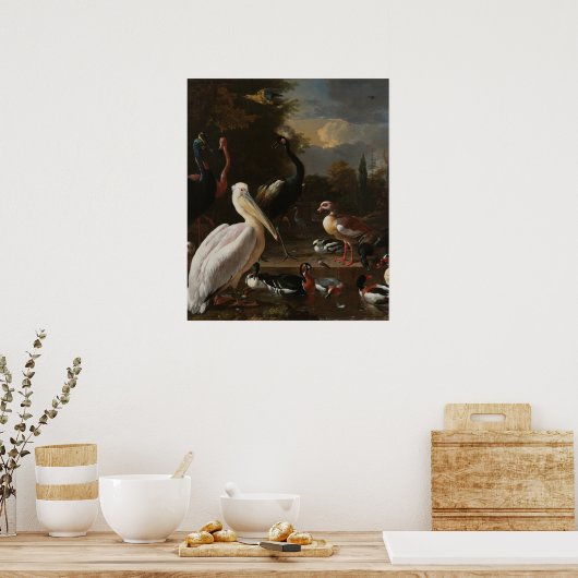 浮いている羽 ポスター (キッチン)