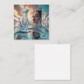 浮いている鏡のパネルが穏やかな海から浮き上がる エンクロージャーカード (正面/裏面)