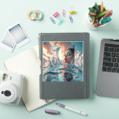 浮いている鏡のパネルが穏やかな海から浮き上がる シール (iPadカバー)
