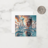 浮いている鏡のパネルが穏やかな海から浮き上がる ノートカード (正面/裏面インサイチュ)