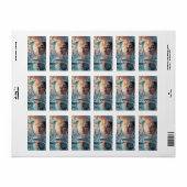 浮いている鏡のパネルが穏やかな海から浮き上がる ラベル (フルシート)