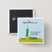 浮おもしろいき上がる漫画のカイコ毛虫の愛 缶バッジ (正面&裏面)