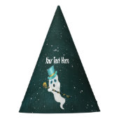 浮おもしろい上幽霊着用ブルートップハットスカル パーティーハット (正面)