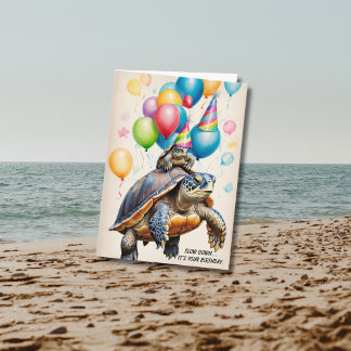 浮おもしろい亀誕生日サプライズ» カード