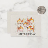 浮お洒落き金魚誕生日 ノートカード (正面/裏面インサイチュ)
