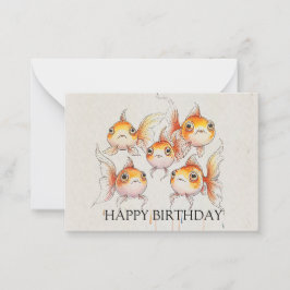 浮お洒落き金魚誕生日 ノートカード
