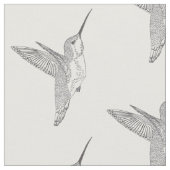 浮かぶハチドリのプリント ファブリック (クローズアップ)