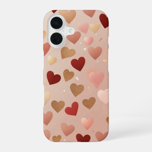 浮かぶハートのロマンス iPhone 16ケース (裏面)