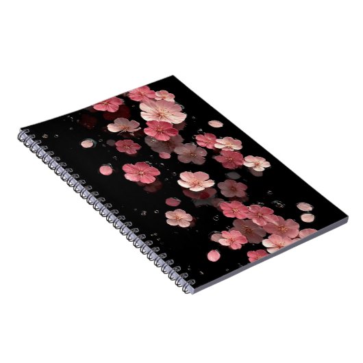 浮かぶ桜の花 フローラルノートブック ノートブック (右側)