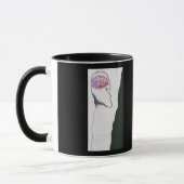 浮かぶ気球頭部スケッチ マグカップ (左)