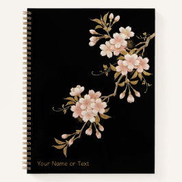 浮かぶ花:蒔絵スタイルの桜と金 ノートブック