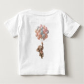 浮かぶ風船と赤ちゃん象 ベビーTシャツ (裏面)