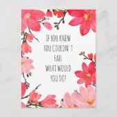 浮きやる気を起こさせる上がり引用文ピンクフローラ ポストカード (正面)