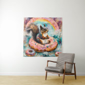浮きガラスのドーナツ甘おもしろいいリス タペストリー (インサイチュ)