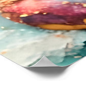 浮きガラスのドーナツ甘おもしろいいリス ポスター (角)