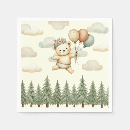 浮きクマの冒険 スタンダードカクテルナプキン (正面)