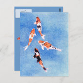 浮きコイ青はがき ポストカード (正面/裏面)