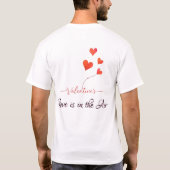 浮きハートバレンタインアート Tシャツ (裏面)