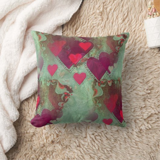 浮きハート抽象芸術ラブデコレーションクッション クッション (ブランケット)