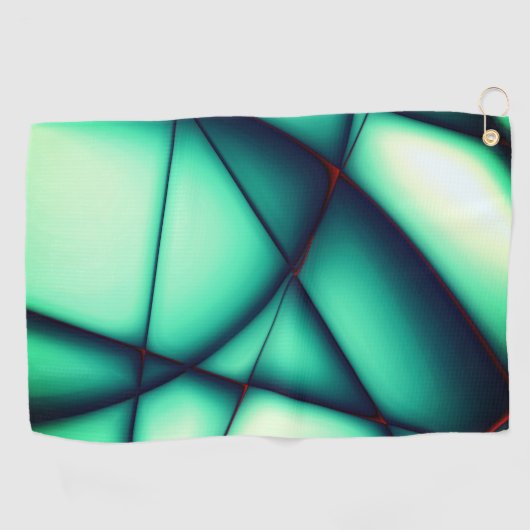 浮き上がった形のない切り出し、緑から緑がかったベージュ ゴルフタオル (横)