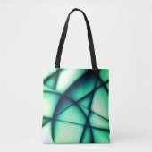 浮き上がった形のない切り出し、緑から緑がかったベージュ トートバッグ (正面)