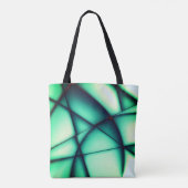 浮き上がった形のない切り出し、緑から緑がかったベージュ トートバッグ (裏面)