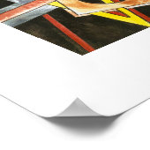 浮き上がりシェイプ – 手絵を描形幾何モダンアート ポスター (角)