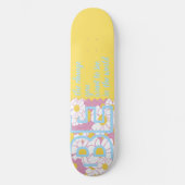 浮き前向き上がりことわざ黄色い花フェミニン スケートボード (正面)