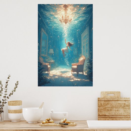 浮き少女 ポスター (キッチン)