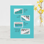 「浮き沈み」のティール(緑がかった色)がグリーティングカードに カード (黄色い花)