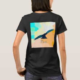 浮き浮き鳥のシルエットが浮き上がる穏やかな画像 Tシャツ