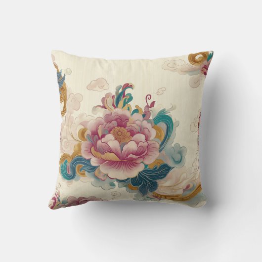 浮き牡丹 クッション (裏面)