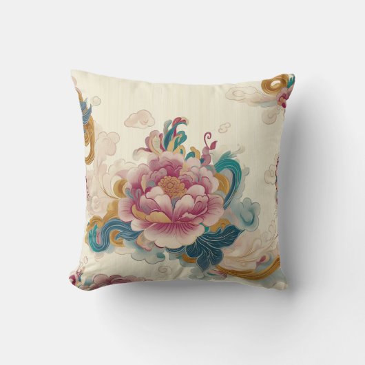 浮き牡丹 クッション (正面)
