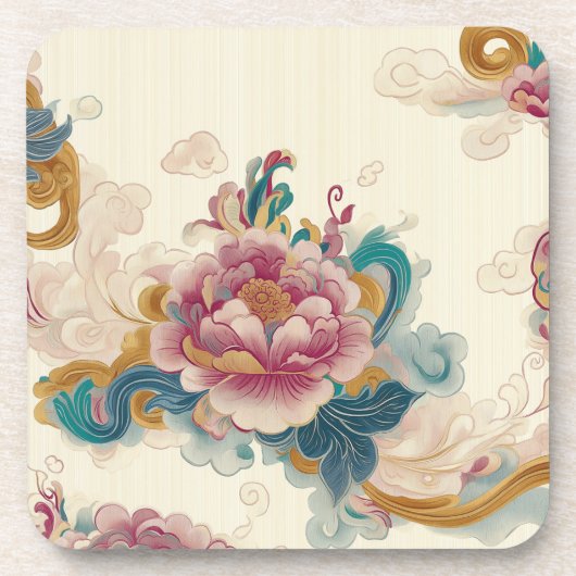 浮き牡丹 コースター (正面)