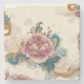 浮き牡丹 ストーンコースター (正面)