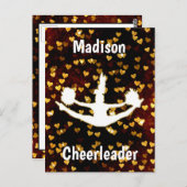 浮き素朴ハートチアリーダー葉書 ポストカード (正面/裏面)