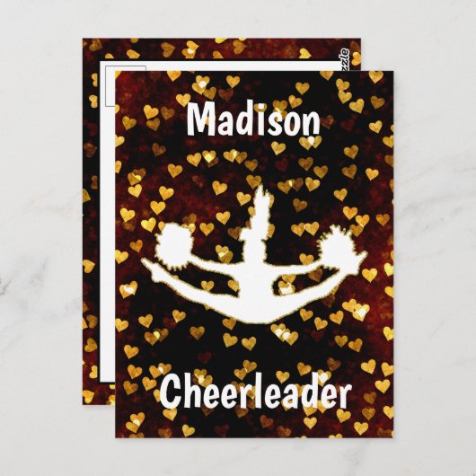 浮き素朴ハートチアリーダー葉書 ポストカード (正面/裏面)