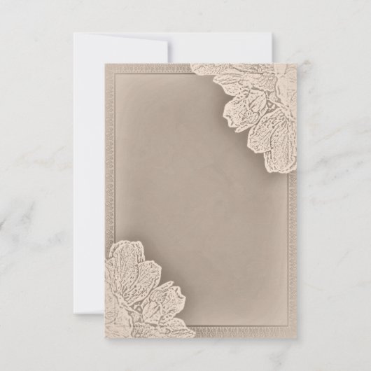 浮き素朴上がりフローラ結婚式レセプションカード 招待状 (裏面)