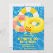 浮き輪プールの誕生日招待状 招待状 (正面)