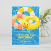 浮き輪プールの誕生日招待状 招待状 (スタンド正面)
